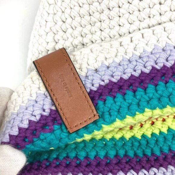LOEWE knit Rainbow logo hat bucket hat bob hat cotton Multicolore/White main image 6